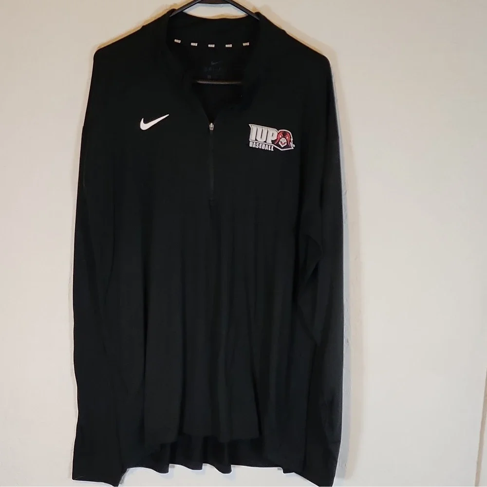 Nike Dri-FIT Men's IUP Baseball 1/4 Zip Pullover Long Sleeve Top XL Black